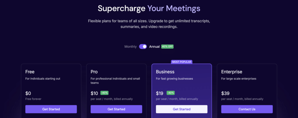 Fireflies.ai pricing